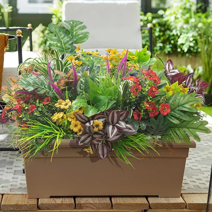 20PCS Fake Flowers UV Resistant Artificial Plants & Faux Shrubs - Image 6