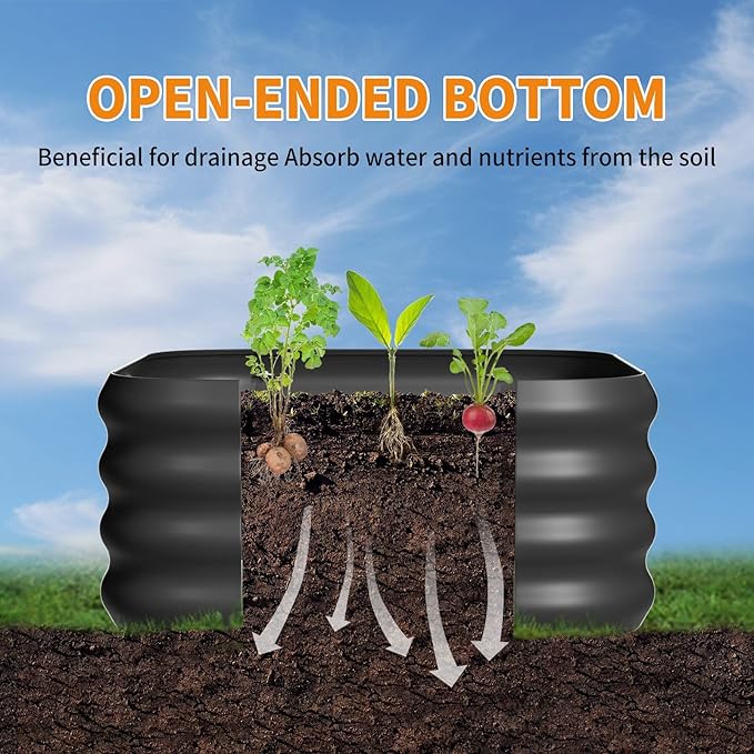 2-Pack 2x1ft Galvanized Raised Garden Bed, Outdoor Planter Bed, Metal Planter - Image 4