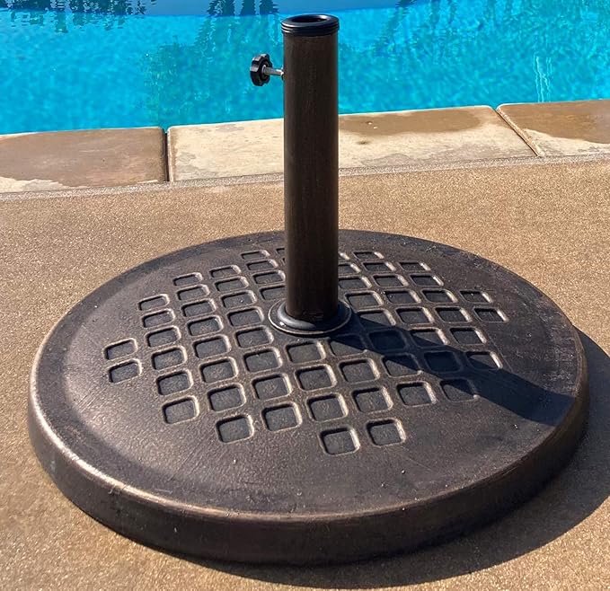 UBP24241-BR 24-Inch Cast Stone Umbrella Base, Made from Rust Free Composite - Image 4