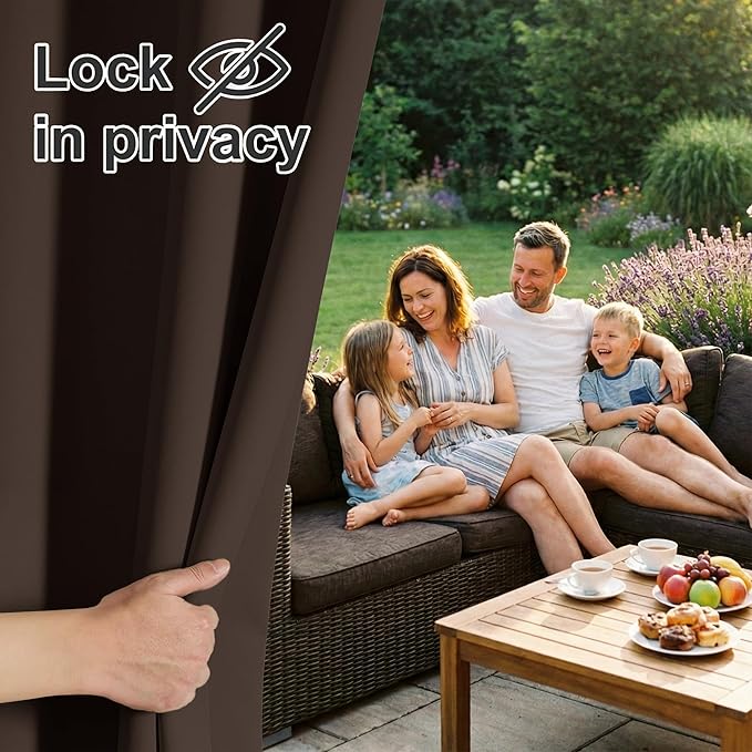 RYB HOME Blackout Curtains Outdoor 1 Panel, Wide 52 x Long 95 inch - Image 3