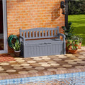 Patiowell 75 Gallon Plastic Storage Bench, Water-Resistant Deck Box by Patiowell