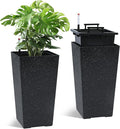 GarveeLife 22.5" Tall Planters Set of 2, Outdoor&Indoor Black Planter Pots by GarveeLife
