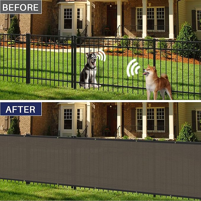 WINDSCREEN4LESS 6' x 9' Privacy Fence Screen in Brown - Image 2