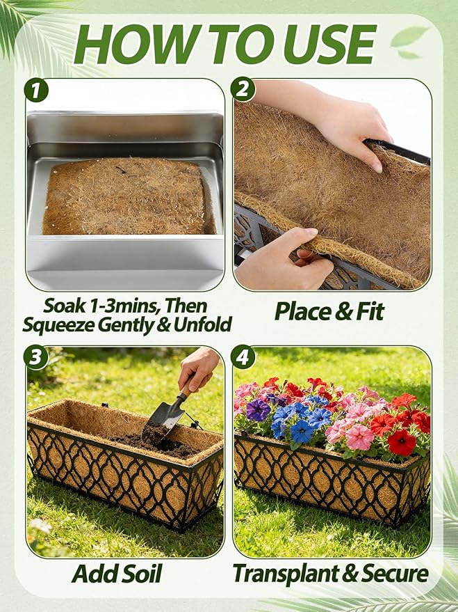 24in Tapered Coco Liners for Window Planter Box - Image 7