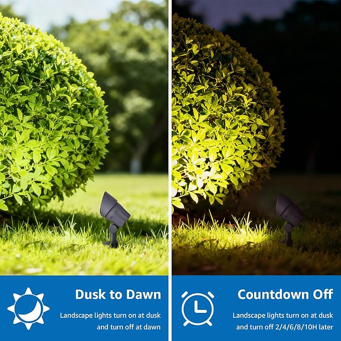 SUNVIE All-in-One Low Voltage Landscape Lighting Kit, 6W Landscape Lights Wired - Image 4