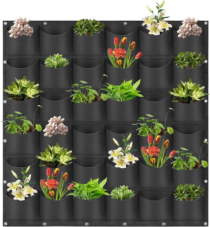 Hanging Planting Grow Bags, 36 Pockets Hanging Vertical Wall Planter Wall by LITLANDSTAR