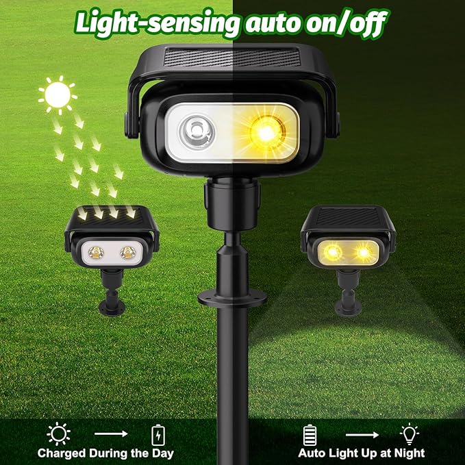 Nreonrick Solar Spot Lights 360° Adjustable Solar Lights Outdoor IP65 Waterproof - Image 3