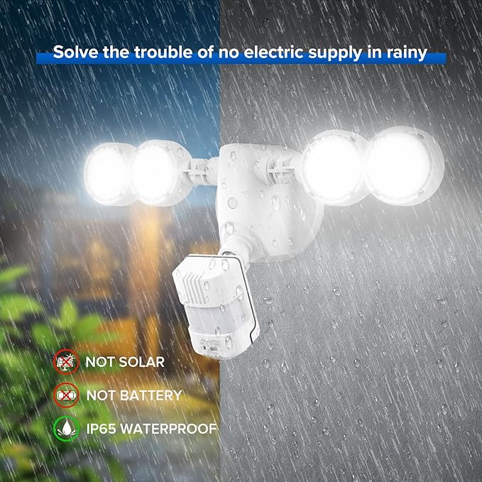 SANSI 40W 5000 LM LED Motion Sensor Outdoor Lights 5000K Daylight Super Bright - Image 5