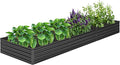 12x4x1FT Galvanized Raised Garden Bed Kit, Vegetable Boxes-Rectangle Metal by DIIYIV