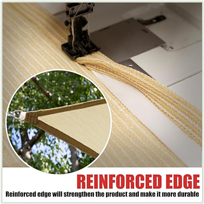 ColourTree TAPR1616 Custom Size 18' x 24' Brown Sun Shade Sail Canopy UV Block - Image 5
