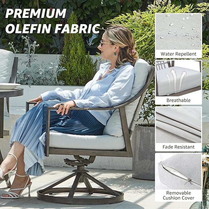NATURAL EXPRESSIONS 7 Piece Patio Dining Table Outdoor Furniture Set - Image 4