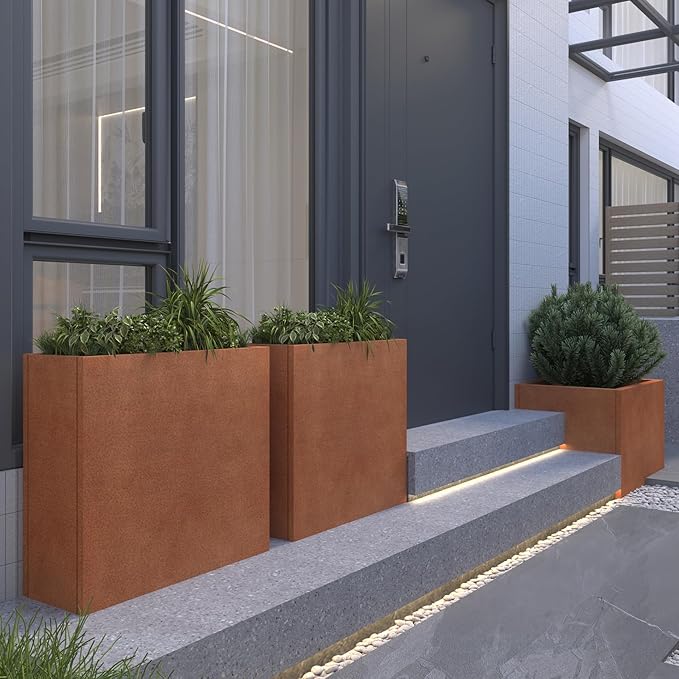 Corten Steel Rectangular Planter - Image 7