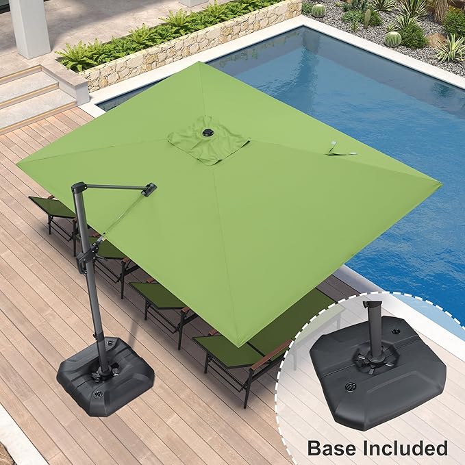 PURPLE LEAF 9' X 11.5' Square Cantilever Umbrella Patio Umbrella - Image 2