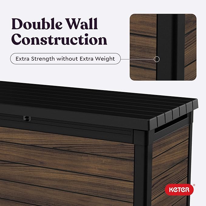 Keter Signature Collection 150 Gallon Resin Deck Box Organization and Storage - Image 10