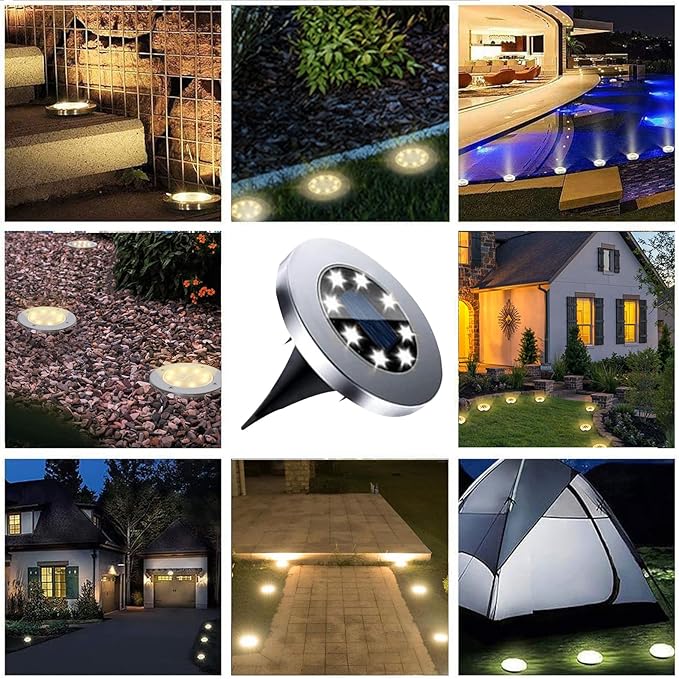 4.6 Inch Diameter Solar Ground Lights, Waterproof Solar Garden Lights, Outdoor - Image 7
