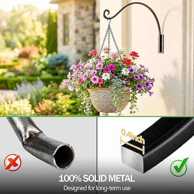 Qiang Ni Heavy-Duty Plant Hanger Outdoor: 16-Inch 80 lbs Hanging Plant Hooks - Image 5