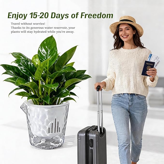 InmeRun Plant Pots Indoor Plastic Flower Pots Outdoor 5 inch Set of 6 Pack - Image 2