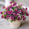 Fake Artificial Flowers for Outdoors Decoration, 4 Bundles Silk Faux Spring by Hrobek