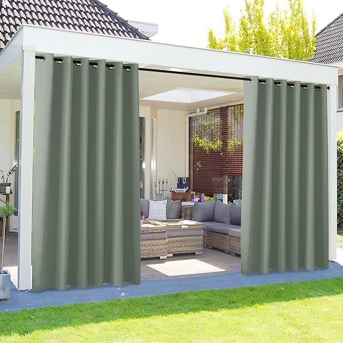 NICETOWN Outdoor Curtainch for Patio Waterproof 84 inch Wide, Thermal Insulated by NICETOWN