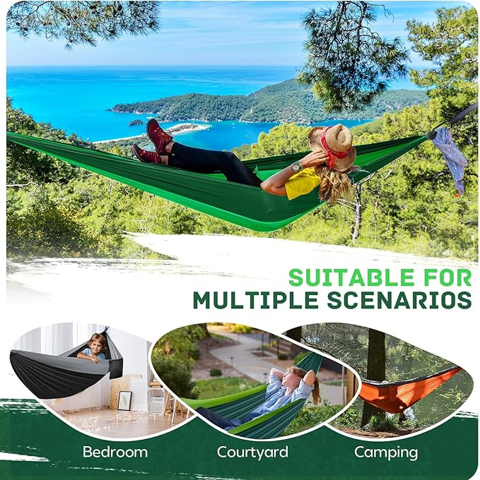 Camping Hammock Lightweight, Portable Hammocks Parachute Hammock - Image 7