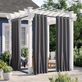 NICETOWN 2 Panels Outdoor Curtains Waterproof Grommet & Back Tab on Top & Bottom by NICETOWN