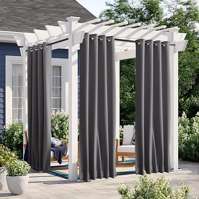 NICETOWN 2 Panels Weighted Outdoor Curtains - Image 2