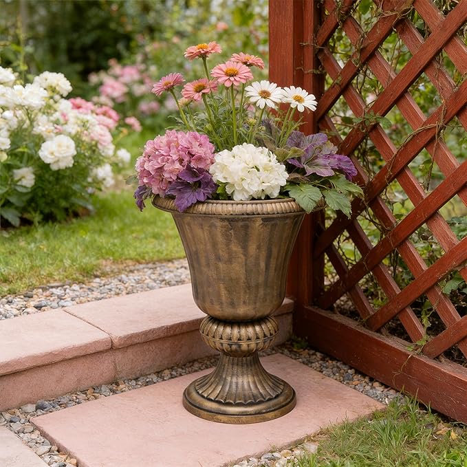 Athena Collection 20''H Bronze Garden Plastic Urn - Image 7