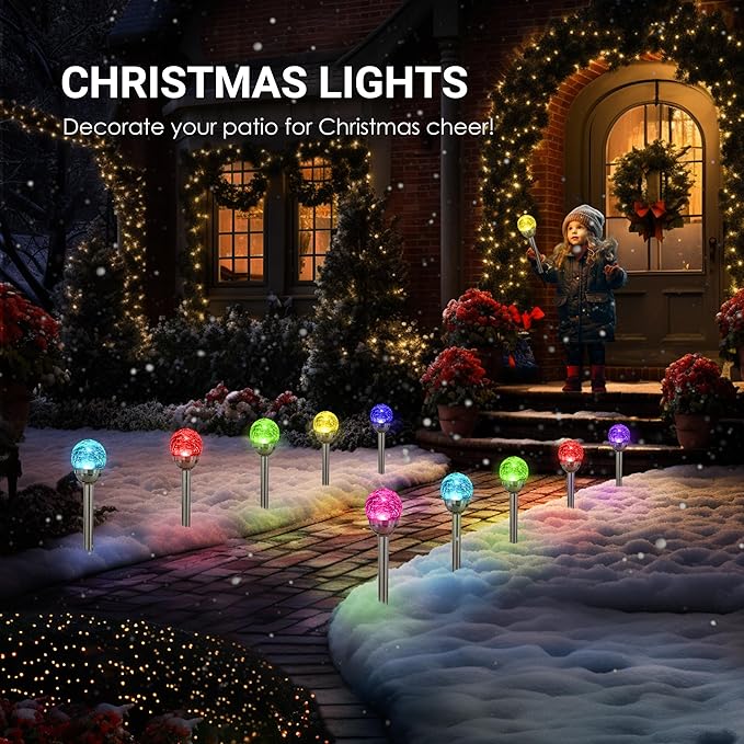 SOLPEX Solar Garden Lights Outdoor, 6 Pack Multi-Color Changing&White 2 Modes - Image 5