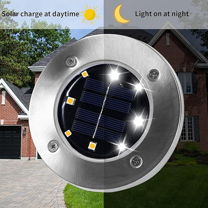INCX 4.6 inch Solar Lights Outdoor Waterproof, 24 Pack Solar Light - Image 4