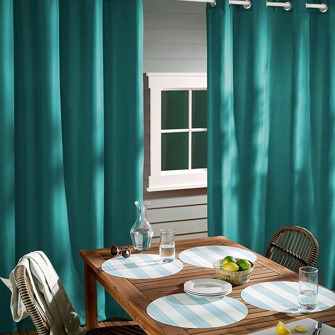 TOWN & COUNTRY BASICS Cabana Solid Heavyweight Indoor Outdoor Curtains - Image 4