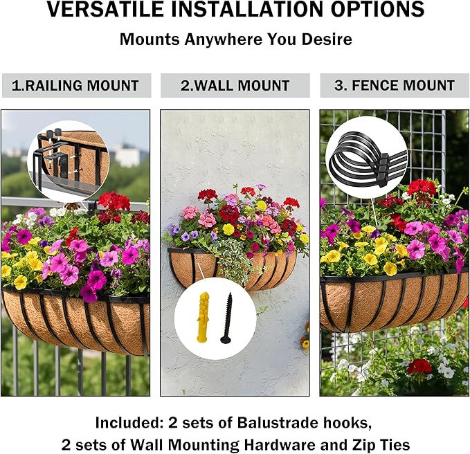 36“ Window Box Railing Planter - Image 3