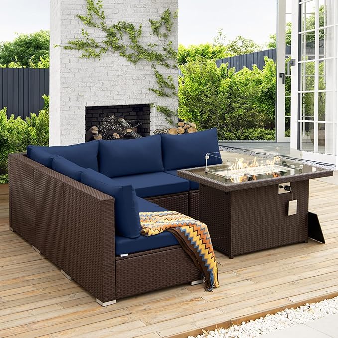NICESOUL 6 Piece L-Shaped Outdoor Couch - Image 3