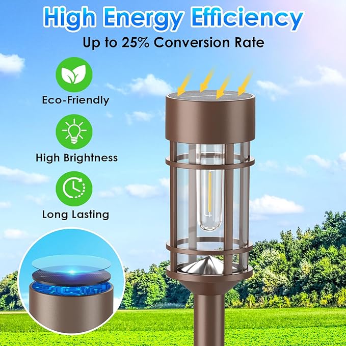 Mancra 8 Pack Solar Outdoor Lights, Bright Up to 10 Hrs Solar Lights Outdoor - Image 3