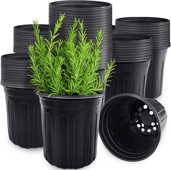 Anyumocz 60 Pcs 1 Gallon Flexible Plant Nursery Pots, Thickened Soft Plastic by Anyumocz