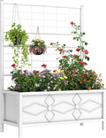 Outsunny Planter Box with Trellis, 35.4 x 15.7 x 47.2 inch Raised Garden Bed by Outsunny