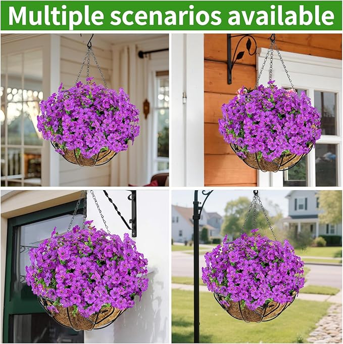 Artificial Hanging Flower for Outdoors, Fake Hanging Basket for Outside - Image 6