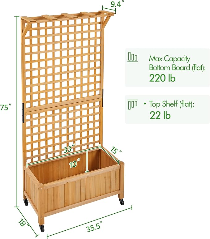 Yaheetech 72" H Horticulture Garden Planter - Image 2