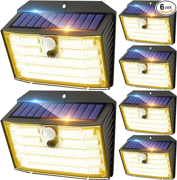CLAONER Solar Lights Outdoor, Wireless Motion Sensor Lights, IP65 Waterproof by Claoner