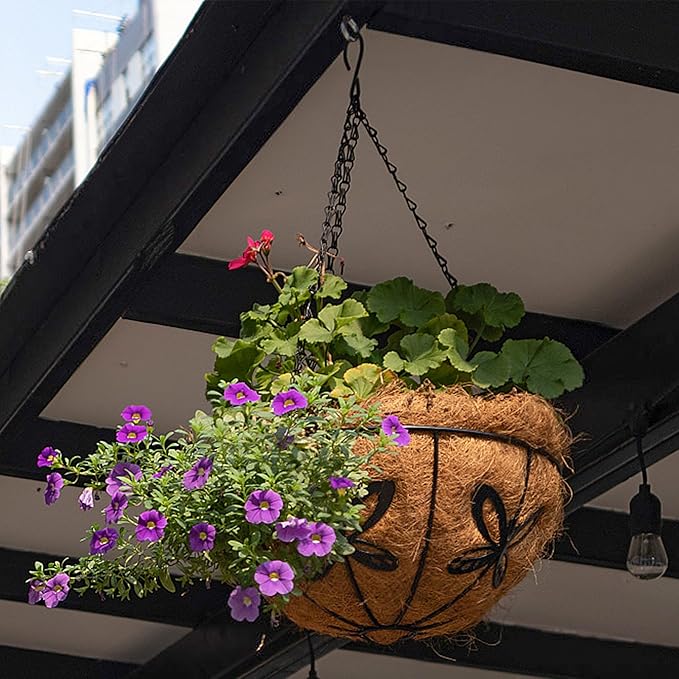 Hanging Baskets Planter for Plants, 2 Pack 14 Inch Round Metal Wire Hanging - Image 6