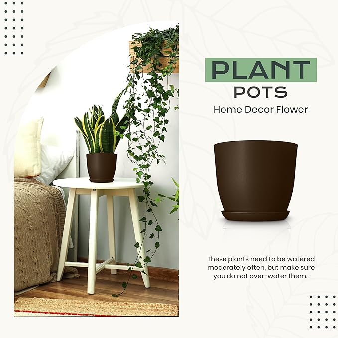 Utopia Home - Plant Pots Indoor - 7/6.6/6/5.3/4.8 Inches Home Decor Flower Pots - Image 4