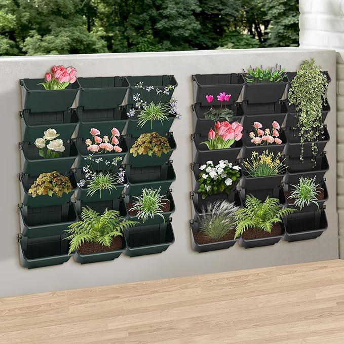 Hanging Vertical Wall Planter, 18 Pack Vertical Garden Planter, - Image 6