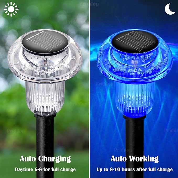 Solar Lights Outdoor Pathway Waterproof 12 Pack Color Changing LED Acrylic - Image 5