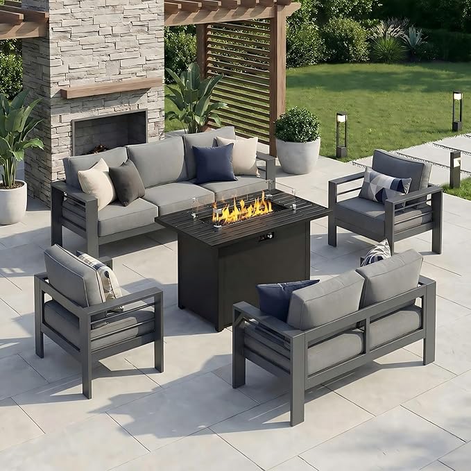 Solaste Aluminum Outdoor Patio Furniture Set - Image 9