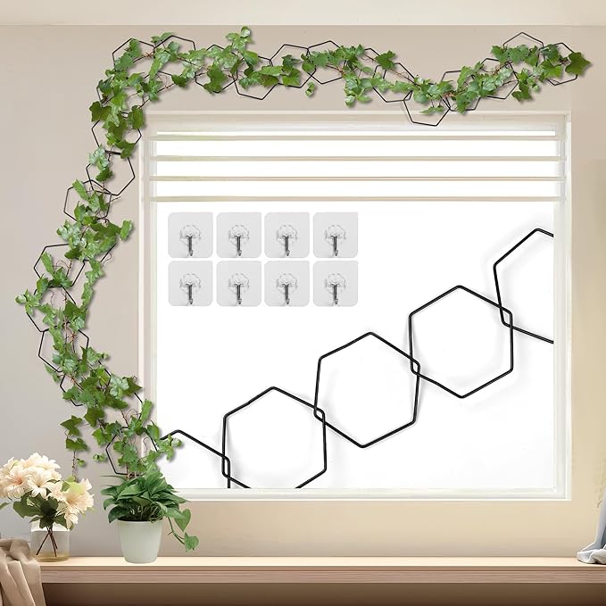 24 Pcs Chain Trellis for Climbing Plants, 120 Inch Long Metal Plant Trellis by FHWTY