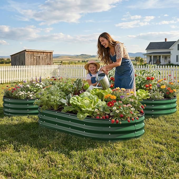Galvanized Raised Garden Bed 6x3x1 FT, Oval Metal Raised Garden Bed Outdoor - Image 7