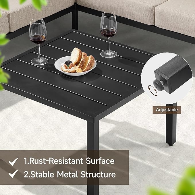 Patio Furniture Set, 6-piece Metal Sectional Furniture Sofa - Image 7