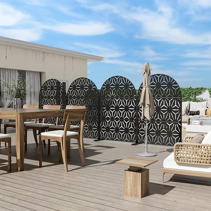 Casaphoria 72" H x 47" W Arched Metal Privacy Screen - Image 5