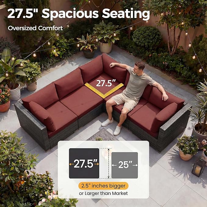 NICESOUL 9 Piece Extra Large Outdoor Patio Furniture Set - Image 6