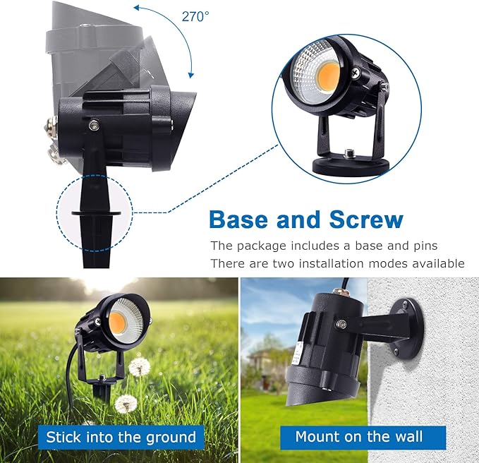 SUNVIE 120V Spot Lights Outdoor LED Landscape Lighting 12W AC Spotlights - Image 5
