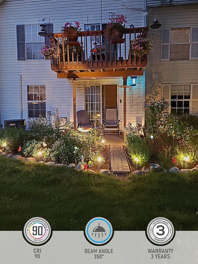 LEONLITE 12-Pack Low Voltage Landscape Pathway Lights 3W Landscape Lighting - Image 2